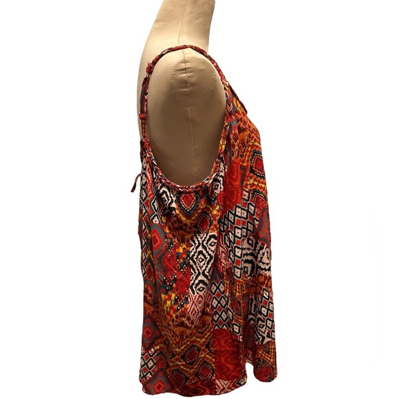 Torrid Challis Braided Sleeveless Tank In Elegant Geo Tiles Adj Straps Size 3 3X - Picture 7 of 13